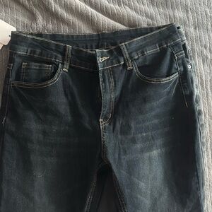 dark blue low rise jeans